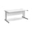 Momento rectangular office desk with silver frame Desking Dams White 1600mm x 800mm 