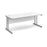 Momento rectangular office desk with silver frame Desking Dams White 1800mm x 800mm 