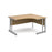 Momento right hand ergonomic office desk Desking Dams Oak 1400mm x 1200mm 