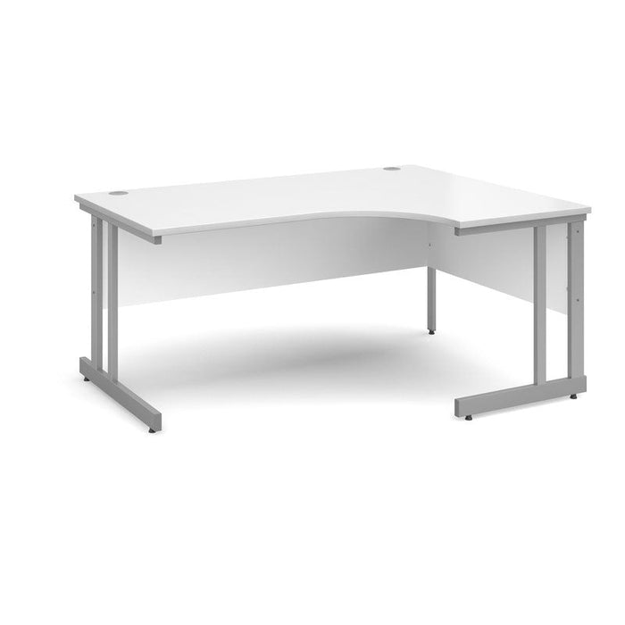 Momento right hand ergonomic office desk Desking Dams White 1600mm x 1200mm 