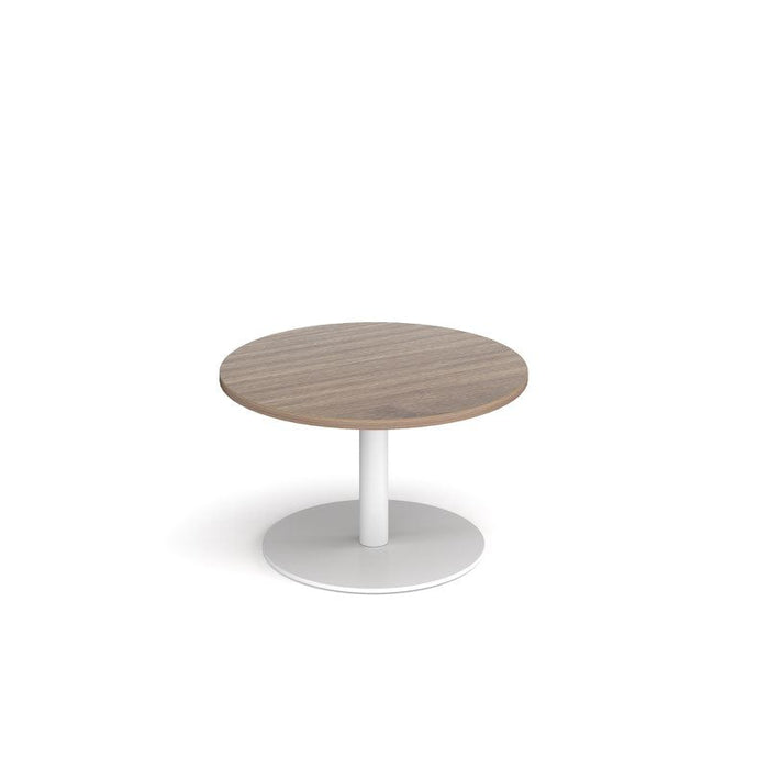 Monza circular coffee table with flat round base 800mm diameter Tables Dams Barcelona Walnut White 