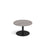 Monza circular coffee table with flat round base 800mm diameter Tables Dams Grey Oak Black 