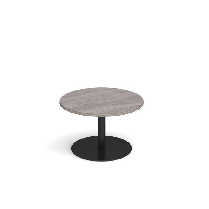 Monza circular coffee table with flat round base 800mm diameter Tables Dams Grey Oak Black 