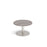 Monza circular coffee table with flat round base 800mm diameter Tables Dams Grey Oak Brushed Steel 
