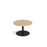 Monza circular coffee table with flat round base 800mm diameter Tables Dams Kendal Oak Black 