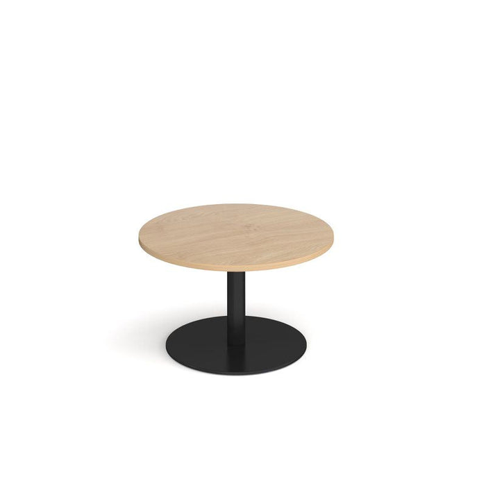 Monza circular coffee table with flat round base 800mm diameter Tables Dams Kendal Oak Black 