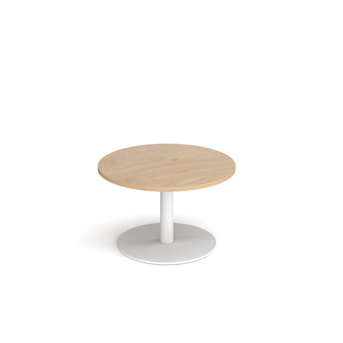 Monza circular coffee table with flat round base 800mm diameter Tables Dams Kendal Oak White 
