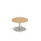 Monza circular coffee table with flat round base 800mm diameter Tables Dams Oak Brushed Steel 