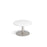 Monza circular coffee table with flat round base 800mm diameter Tables Dams White Brushed Steel 