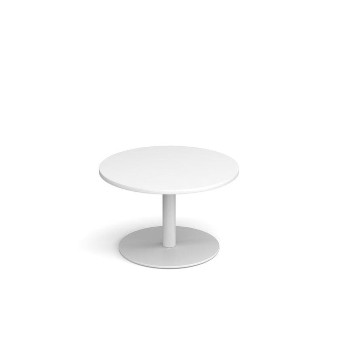Monza circular coffee table with flat round base 800mm diameter Tables Dams White White 