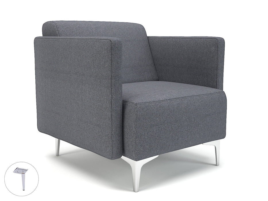 Napa Slim Arm 75cm Wide Armchair in Camira Era Fabric Armchairs Dynamic Office Solutions Present Pole Chrome 
