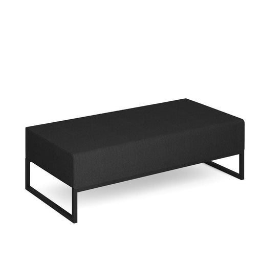 Nera modular reception soft seating double bench with black frame Soft Seating Dams Elapse Grey 
