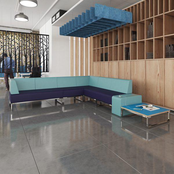 Nera Modular Soft Seating Double Bench Right Back and Arm SOFT SEATING Social Spaces 