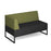 Nera modular soft seating double bench with back and left arm black frame Soft Seating Dams Elapse Grey/Endurance Green 
