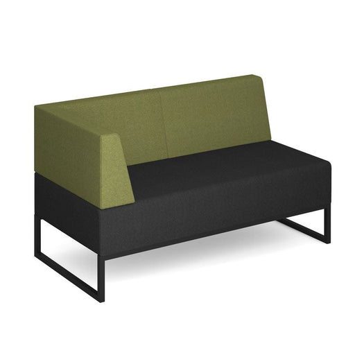Nera modular soft seating double bench with back and left arm black frame Soft Seating Dams Elapse Grey/Endurance Green 