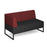 Nera modular soft seating double bench with back and left arm black frame Soft Seating Dams Elapse Grey/Extent Red 