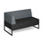 Nera modular soft seating double bench with back and left arm black frame Soft Seating Dams Elapse Grey/Late Grey 