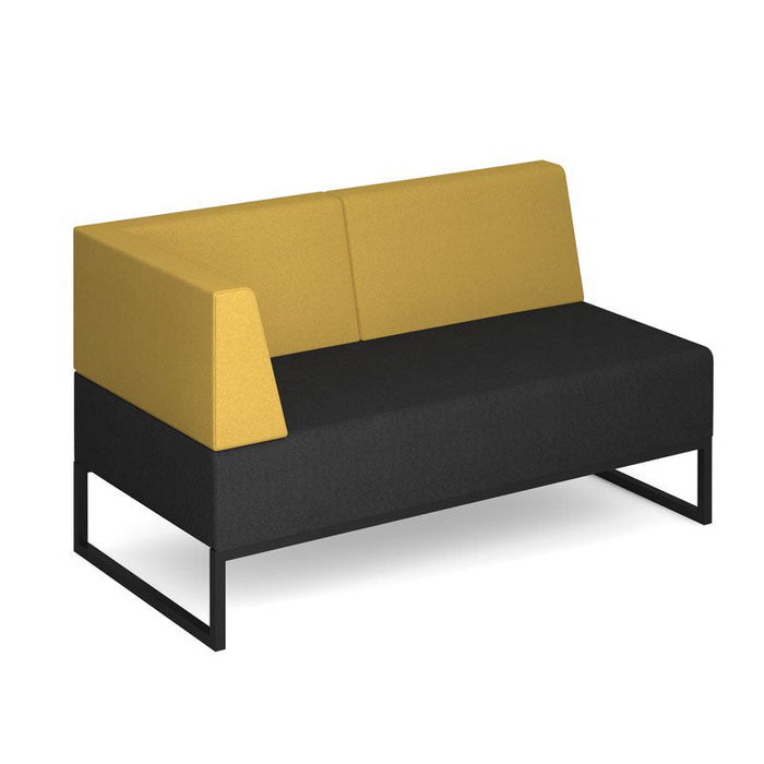 Nera modular soft seating double bench with back and left arm black frame Soft Seating Dams Elapse Grey/Lifetime Yellow 