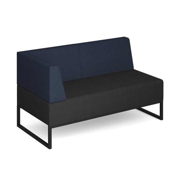 Nera modular soft seating double bench with back and left arm black frame Soft Seating Dams Elapse Grey/Range Blue 