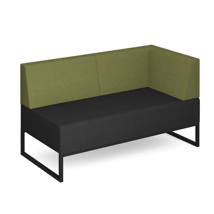 Nera modular soft seating double bench with back and right arm black frame Soft Seating Dams Elapse Grey/Endurance Green 