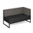 Nera modular soft seating double bench with back and right arm black frame Soft Seating Dams Elapse Grey/Forecast Grey 