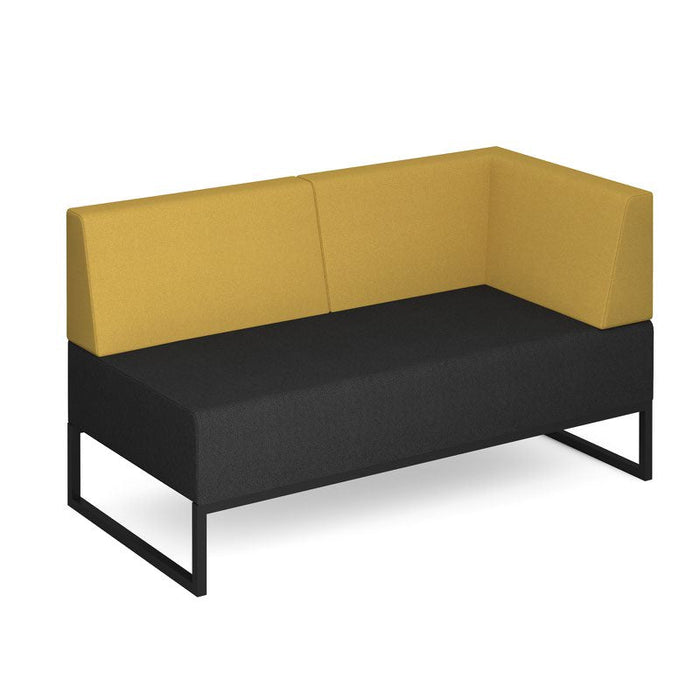Nera modular soft seating double bench with back and right arm black frame Soft Seating Dams Elapse Grey/Lifetime Yellow 