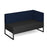 Nera modular soft seating double bench with back and right arm black frame Soft Seating Dams Elapse Grey/Maturity Blue 