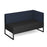 Nera modular soft seating double bench with back and right arm black frame Soft Seating Dams Elapse Grey/Range Blue 