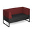 Nera modular soft seating double bench with double back and arms black frame Soft Seating Dams Elapse Grey/Extent Red 