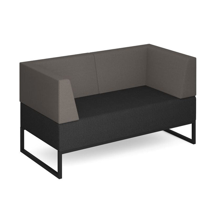 Nera modular soft seating double bench with double back and arms black frame Soft Seating Dams Elapse Grey/Forecast Grey 