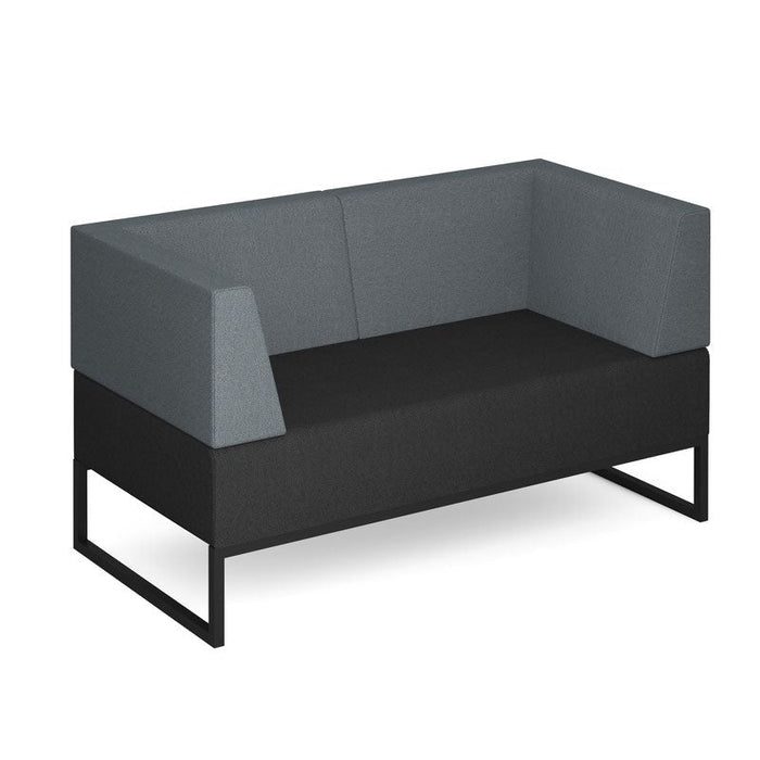 Nera modular soft seating double bench with double back and arms black frame Soft Seating Dams Elapse Grey/Late Grey 