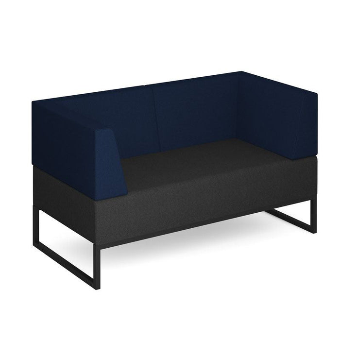 Nera modular soft seating double bench with double back and arms black frame Soft Seating Dams Elapse Grey/Maturity Blue 