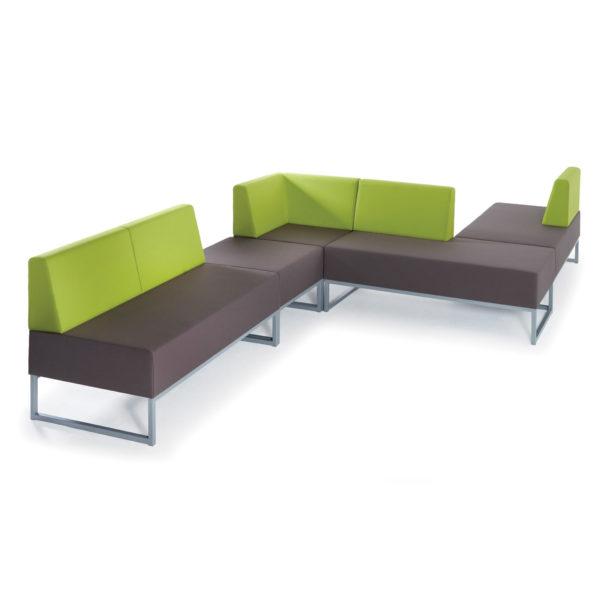 Nera Modular Soft Seating Double Bench With Left Back and Arm SOFT SEATING Social Spaces 