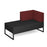 Nera modular soft seating double bench with left hand back and arm black frame Soft Seating Dams Elapse Grey/Extent Red 