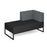 Nera modular soft seating double bench with left hand back and arm black frame Soft Seating Dams Elapse Grey/Late Grey 
