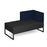 Nera modular soft seating double bench with left hand back and arm black frame Soft Seating Dams Elapse Grey/Maturity Blue 