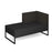 Nera modular soft seating double bench with left hand back and arm black frame Soft Seating Dams Elapse Grey/Present Grey 