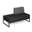 Nera modular soft seating double bench with left hand back and black frame Soft Seating Dams Elapse Grey/Late Grey 