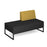 Nera modular soft seating double bench with left hand back and black frame Soft Seating Dams Elapse Grey/Lifetime Yellow 