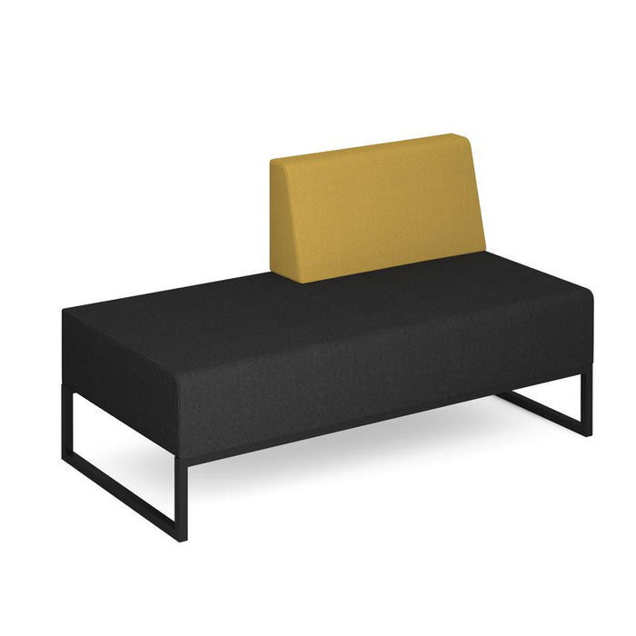 Nera modular soft seating double bench with left hand back and black frame Soft Seating Dams Elapse Grey/Lifetime Yellow 