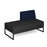Nera modular soft seating double bench with left hand back and black frame Soft Seating Dams Elapse Grey/Maturity Blue 