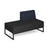 Nera modular soft seating double bench with left hand back and black frame Soft Seating Dams Elapse Grey/Range Blue 