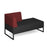 Nera modular soft seating double bench with right hand back and arm black frame Soft Seating Dams Elapse Grey/Extent Red 