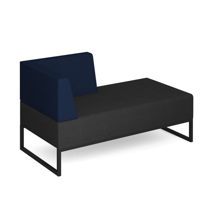 Nera modular soft seating double bench with right hand back and arm black frame Soft Seating Dams Elapse Grey/Maturity Blue 