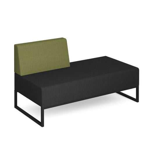 Nera modular soft seating double bench with right hand back and black frame Soft Seating Dams Elapse Grey/Endurance Green 