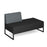 Nera modular soft seating double bench with right hand back and black frame Soft Seating Dams Elapse Grey/Late Grey 