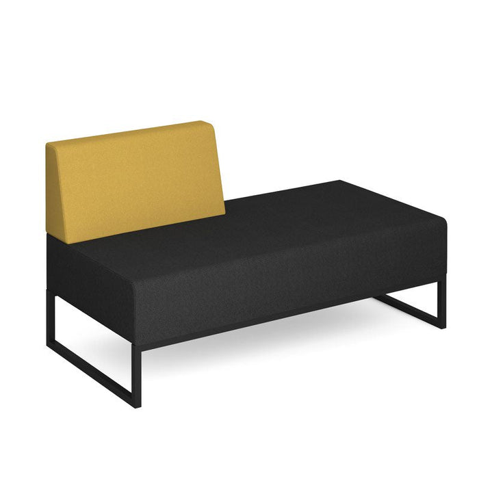 Nera modular soft seating double bench with right hand back and black frame Soft Seating Dams Elapse Grey/Lifetime Yellow 