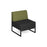 Nera modular soft seating single bench with back and black frame Soft Seating Dams Elapse Grey/Endurance Green 