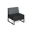 Nera modular soft seating single bench with back and black frame Soft Seating Dams Elapse Grey/Late Grey 
