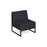 Nera modular soft seating single bench with back and black frame Soft Seating Dams Elapse Grey/Range Blue 